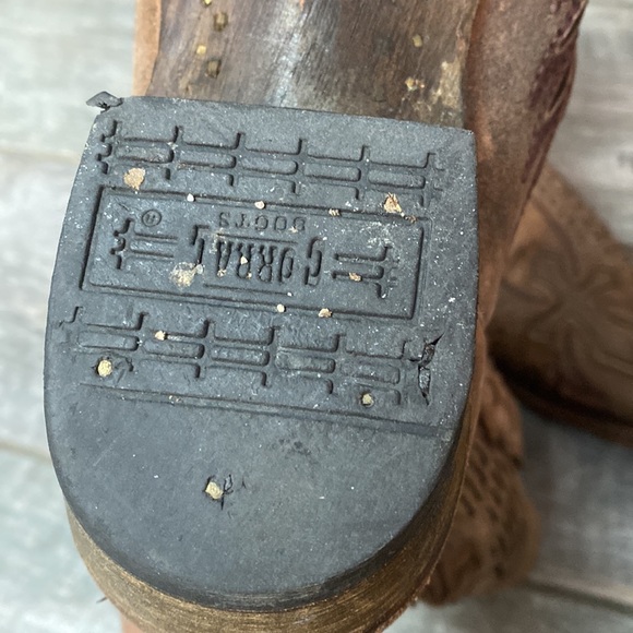 CORRAL Distressed Wing and Cross Inlay Snip Toe Cowboy Boots A1993 9.5 - Picture 6 of 12